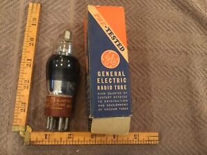 Vintage GE Type 89 Vacuum Tube. Brown Base 1954, Filament Continuity Tested
