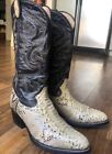 Vintage Sinaloa Python Leather Cowboy Boots Mens Size 11