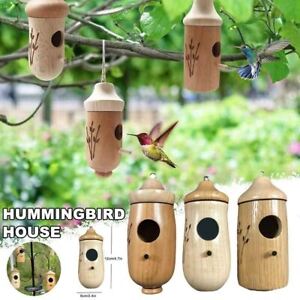 Hummingbird House Wooden Hand Craft Ornament Outdoor Garden Patio Hanging Decor
