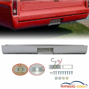 For 1967-72 Ford F100 Fleetside Truck Rear Bumper Roll pan w/ LED Light License (For: 1972 Ford F-100)