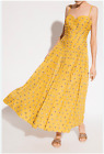 Tory Burch Tiny Rose Embroidered Dress In Mustard Sz 10 Retail 1,100