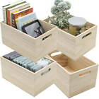 New ListingNEW，Unfinished Wood Crates - Organizer Bins Decorative Wooden Boxes for Adults