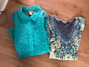 Women Tops Mixed Lot of 2 Plus Size 18W, 1X Casual Spring Summer Preowned