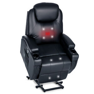 130W 8 Node Large Power Lift Electric Recliner Massage Chair Footrest USB Port