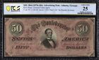 1864 T-66 Confederate $50 R.D. Mann - General Ticket Agent Advert, Great Color!
