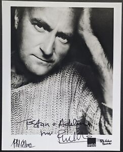 Original Autographed Phil Collins 8x10 Photo Signed LOA Genesis WEA Records