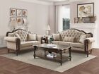 SPECIAL - Traditional Living Room Furniture Wood Trim Fabric Sofa Couch Set G58
