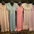 Vintage Mixed Lot 6 Nylon Nightgowns~Sz. L/44/46 Plus Size Lace/Embroidery