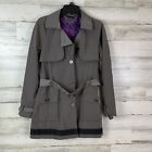 Tommy Hilfiger Gray Belted Water Resistant Trench Style Coat Women’s Medium