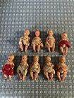 VTG Celluloid String Jointed Baby Dolls Lot Beddy Bye Close Open Eyes Italy 4”