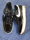 NIKE AIR FORCE 1 LOW BLACK/WHITE SZ 10.5 Patent Leather Shoes