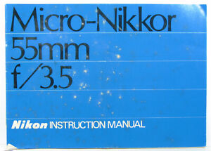 Micro-Nikkor 55mm f3.5  -  Instruction Book