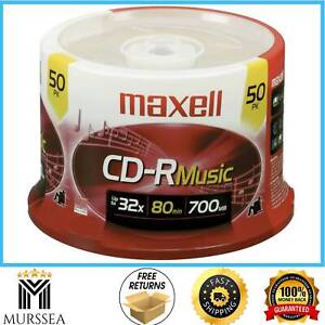 Maxell 625156 - CDR80MU50PK 80-Minute Music CD-Rs 50-ct Spindle Red 50 GB
