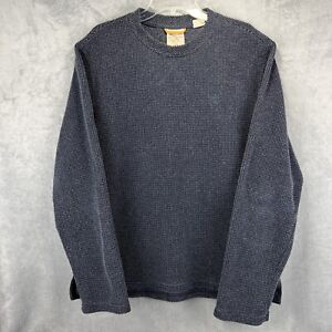 Timberland Pullover Adult Large Navy Stratham Issue Waffle Knit Sweater Crew