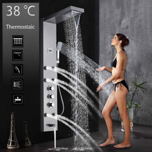 Stainless Steel Rainfall&Waterfall Shower Panel Tower System  Massage Body Jets