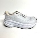 Hoka One One Womens Bondi Slip Resistant Sneaker White Leather Size 8.5 Wide