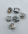 Lot of 6 Sterling Silver PANDORA Charms Beads All Different Designs