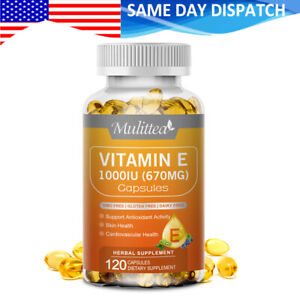 Vitamin E 1000 Iu 670mg Capsules - Supports Skin, Hair, Immune and Eye Health
