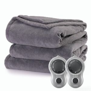 Heated Electric Blanket, Bedding, Full, Fleece, Ultimate Grey