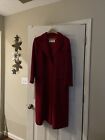 Vtg Pendleton Womens Button Trench Coat Wool 14 Red Full Length Coat  Made USA
