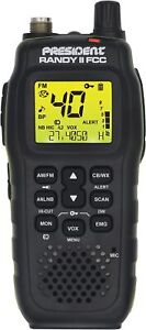President Randy II FCC Approved Handheld/Vehicle CB Radio with AM/FM & Weather