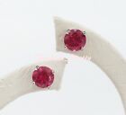 HOT GIFT !! SUPER 2CT CREATED RUBY STUD EARRINGS IN STERLING SILVER - FS