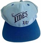 1980s TIDEWATER TIDES BLUE BASEBALL CAP WCMS FM RADIO LITE BEER HAT, NORFOLK VA