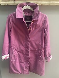 Coach Dark Pink Trench Coat Logo Lining Size S