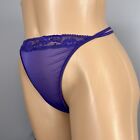 Vintage Victoria’s Secret Thong Panties Small Double String USA Purple Panty Y2K