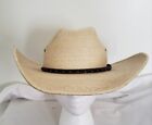 Justins Men’s Buck Horn Palm Straw Cowboy Hat Sz Sm/M 6 3/4-6 7/8