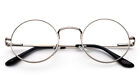 Round Reading Glasses Metal Frame Silver Spring Hinged John Lennon Vintage Style