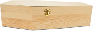 Unfinished Wood Halloween Coffin Box - 18 Inch, 1-Pack - Ideal for Halloween