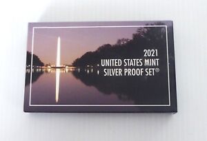 2021-S UNITED STATES MINT SILVER PROOF SET, 7 COINS, BOX, COA. OGP