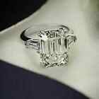 Wedding 3.00 Ct Emerald Cut Real Treated Diamond Engagement Ring 925 Silver