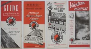 4 Northern Pacific Railway NORTH COAST LIMITED 1962-63 Train Schedules Brochures