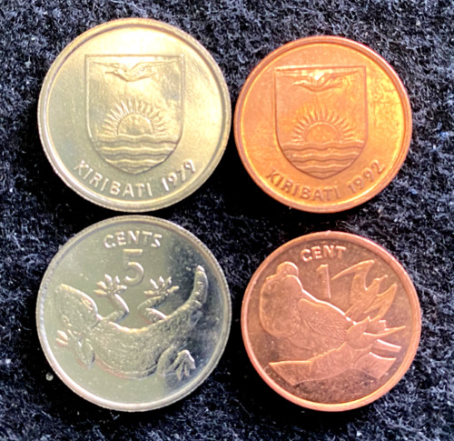 Kiribati 2 Coins Set 1, 5 Cents UNC World Coins