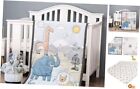 4 Piece Mini Crib Bedding Set Baby Crib Bedding Set for Boys Girls, Soft