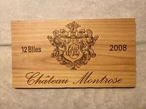 New Listing1 Rare Wine Wood Panel Château Montrose France Vintage CRATE BOX SIDE 4/24 a260