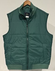 Lacoste Insulated Green Vest Quilted Full Zip & Button Up Mens Large Size 54/6