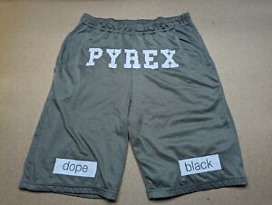 Pyrex Vision Basketball Green Shorts Size XL Virgil Abloh Khaki Dope Black