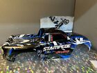 TRAXXAS STAMPEDE VXL 1/10 SCALE BRUSHLESS BODY - Blue Black White  Painted