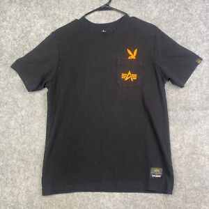 Playboy X Alpha Industries Short Sleeve Graphic T Shirt Small Black Logo