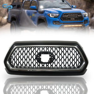 For 2016-2021 Toyota Tacoma Front Upper Grille Matte Black Chrome Gray (For: 2021 Tacoma)