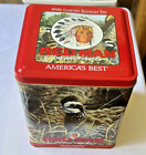 VINTAGE 1996 RED MAN CHEWING TOBACCO TIN WOOD LOT BOB WHITE'S BY PACO YOUNG