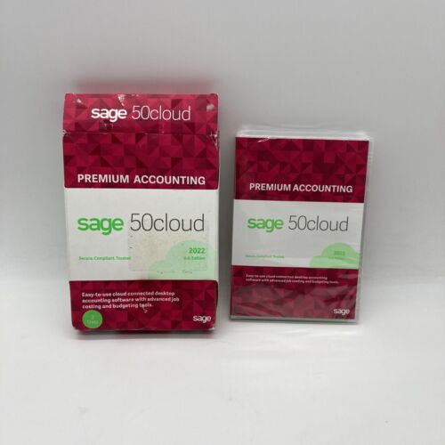 Sage 50 Premium Accounting 2022 US Edition 2 User Software Box Sealed In Plastic