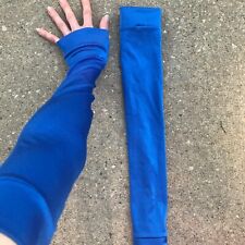 Long Royal Blue Gloves Cosplay Costume Arm Warmers Spandex Sleeves Super Hero OS