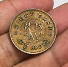 Early India State 8 Cash Coin Great Condition