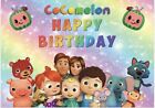 Happy Birthday Cocomelon Backdrop Banner Cocomelon Party Decoration 5x3 NEW
