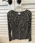 Pre-Owned Cabi Sweetheart Top, Size S, Style  #4163, Fall 2021 Black Ivory Print