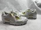 Nike Air Max 90 All-White Leather Running Shoes Womens Size 6 312052-117